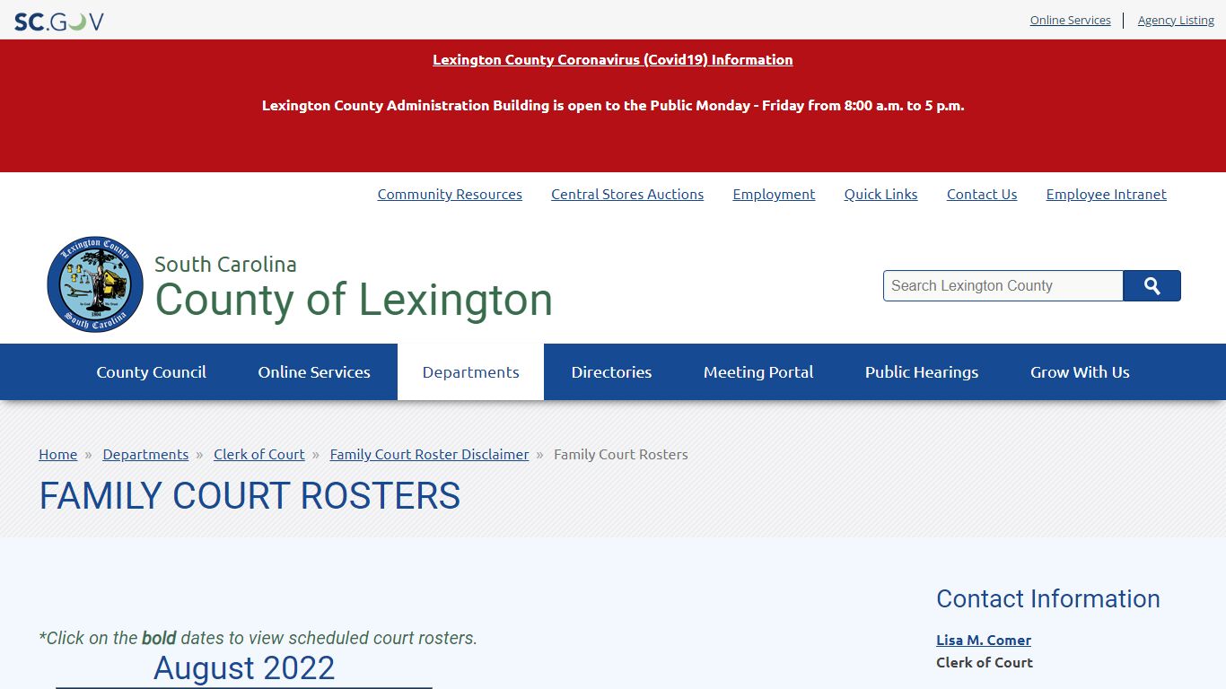 Family Court Rosters | County of Lexington - South Carolina